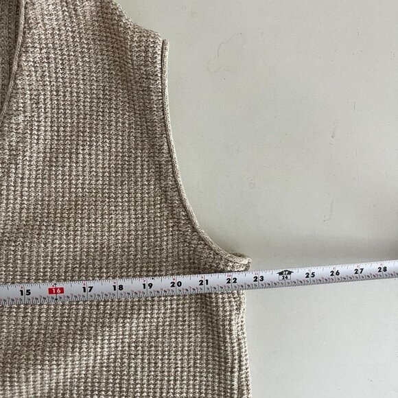 vintage 90s beige preppy indie skate knit sweater vest - Picture 6 of 8